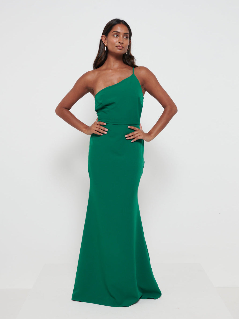 Amelia Crepe Maxi Bridesmaid Dress - Emerald