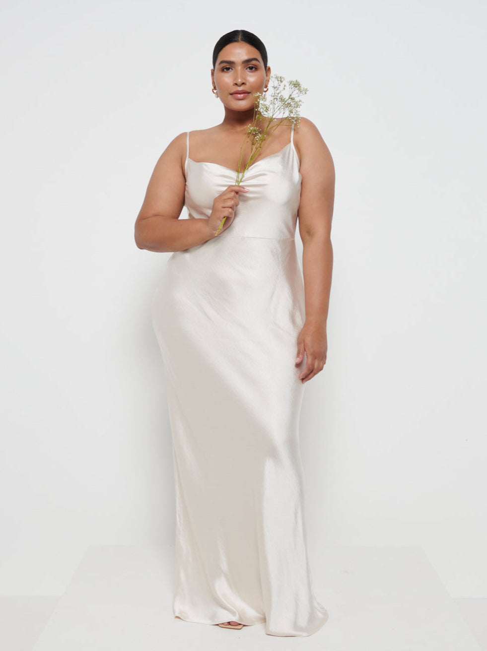 Keisha Maxi Bridesmaid Dress Curve - Matte Champagne