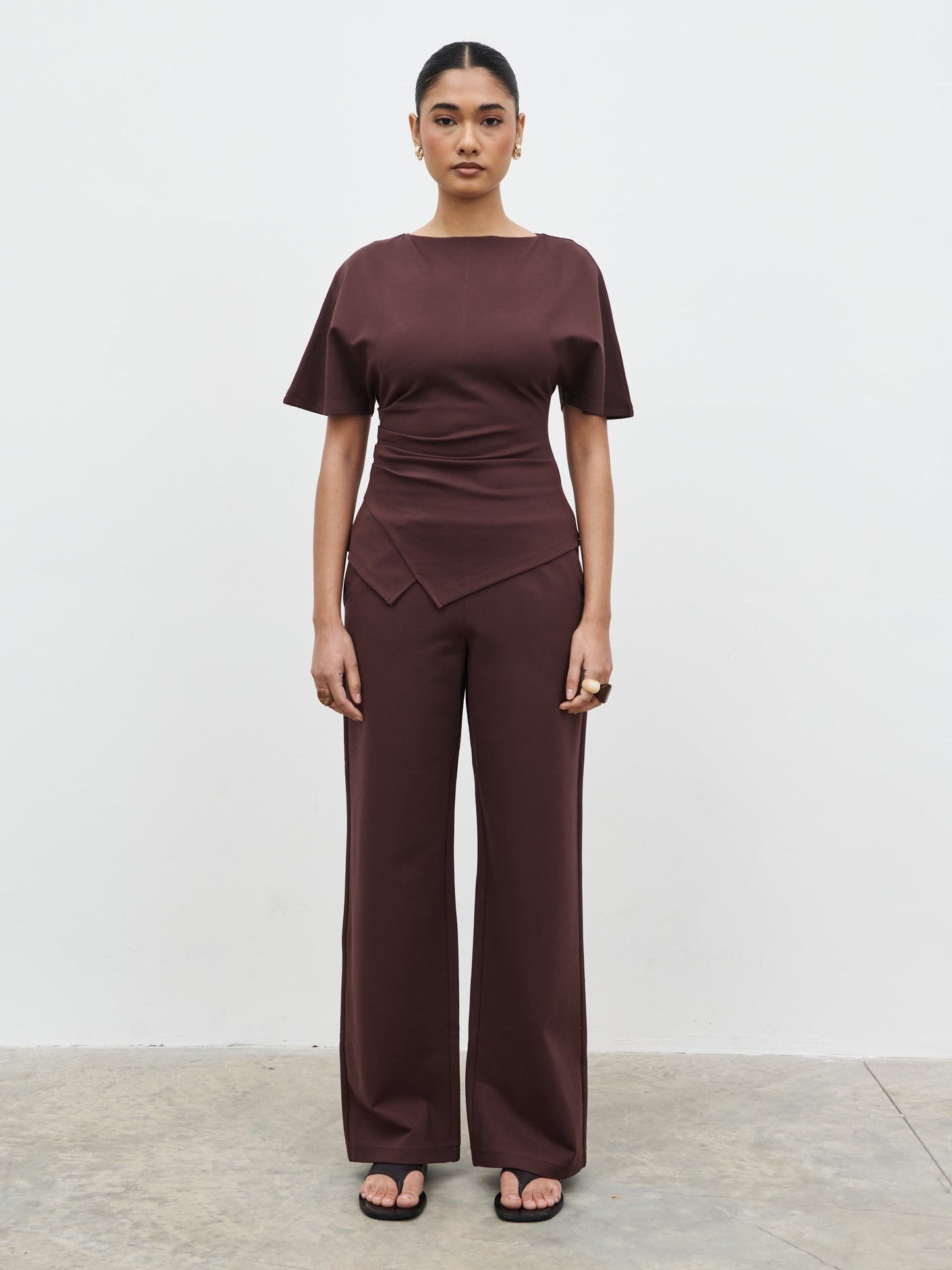 Marni Straight Leg Jersey Trousers - Brown
