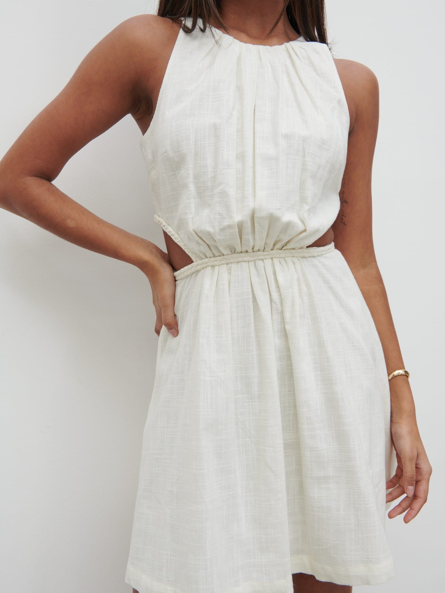 Melody Cut Out Mini Dress - Cream