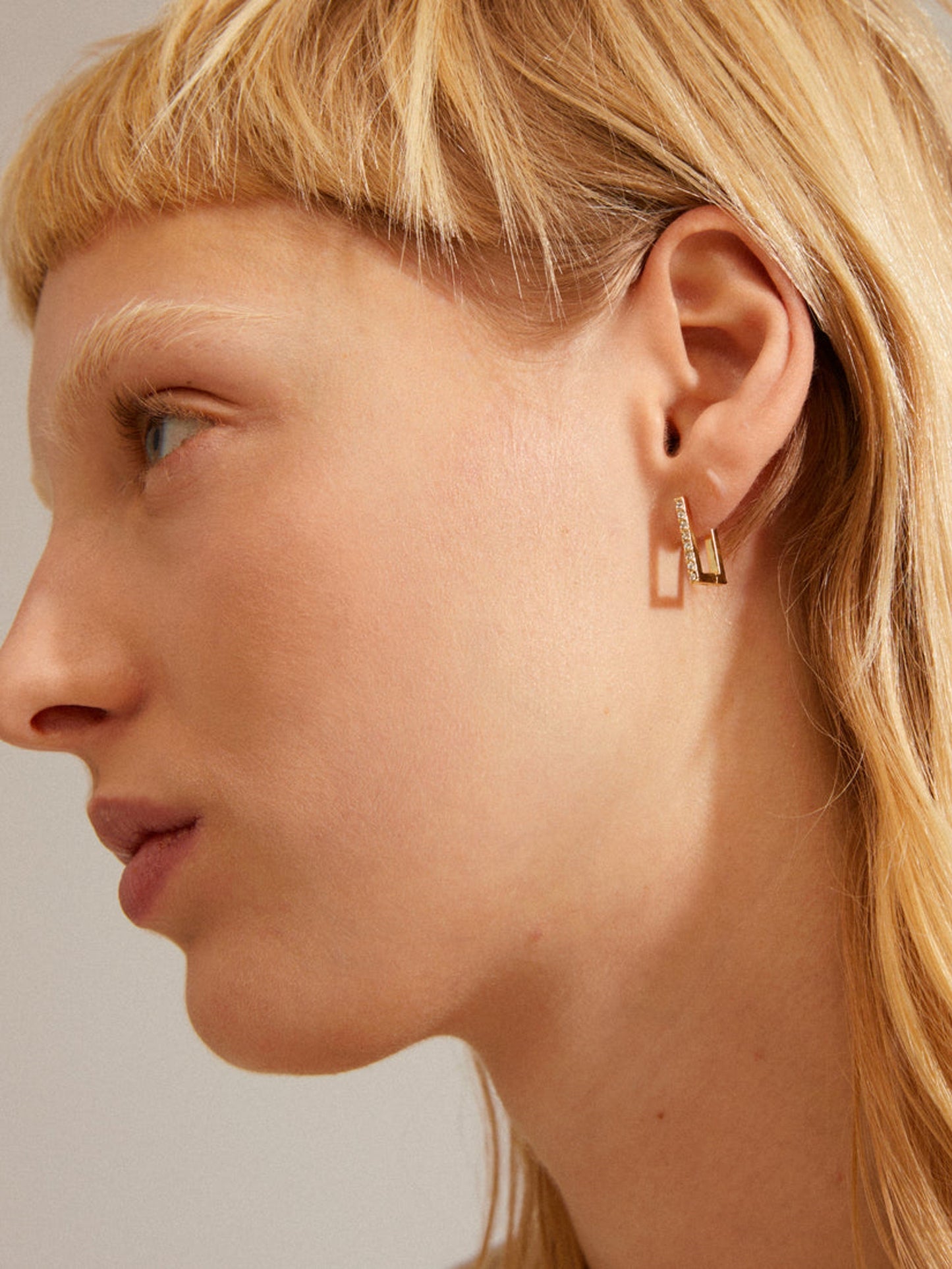 PILGRIM Coby Crystal Square Hoop Earrings