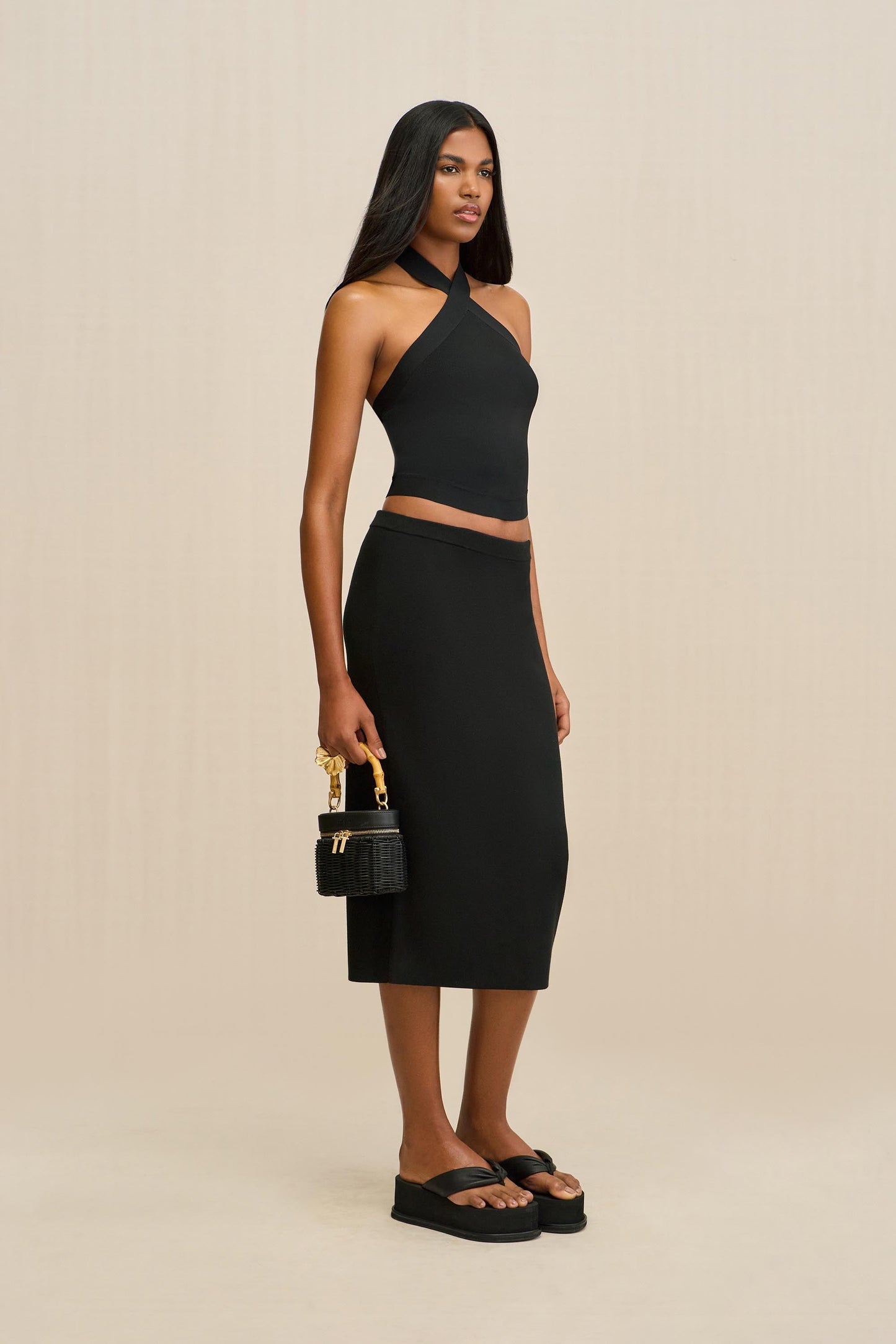 LOUISA KNIT TOP - BLACK