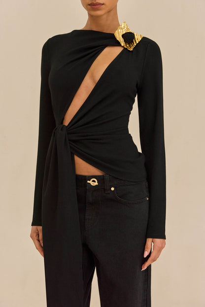 STASSI TOP - BLACK