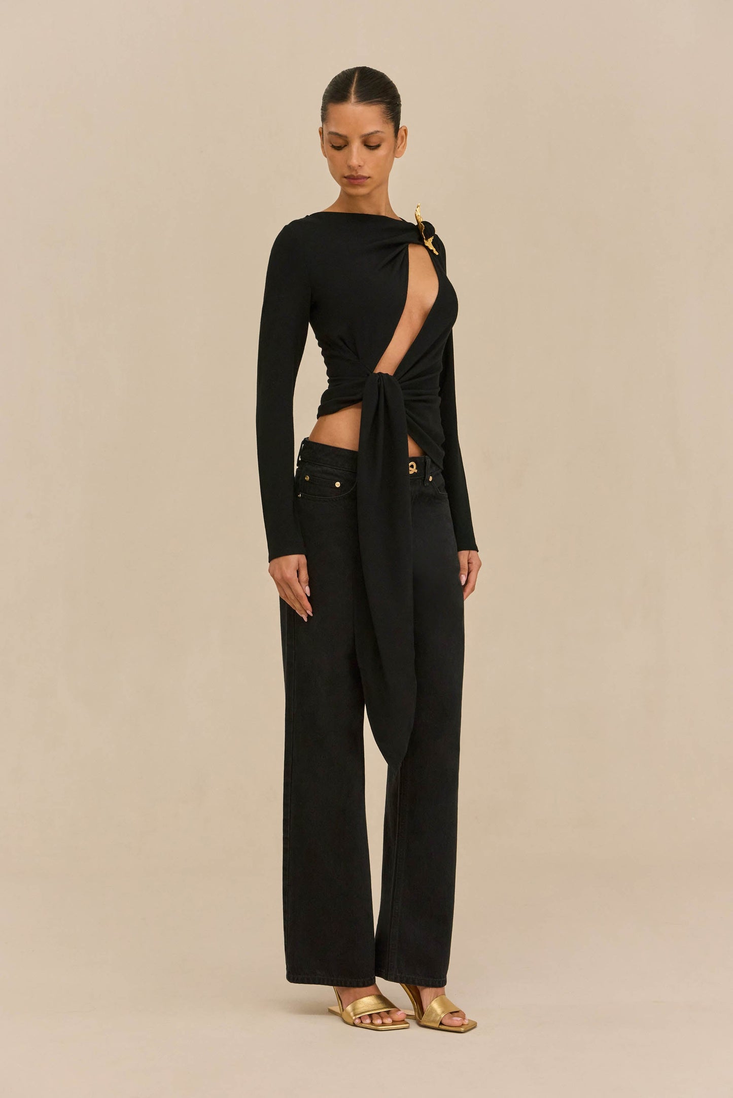 STASSI TOP - BLACK