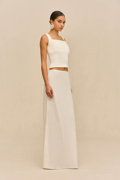 CHANTEL SKIRT - OFF WHITE LINEN