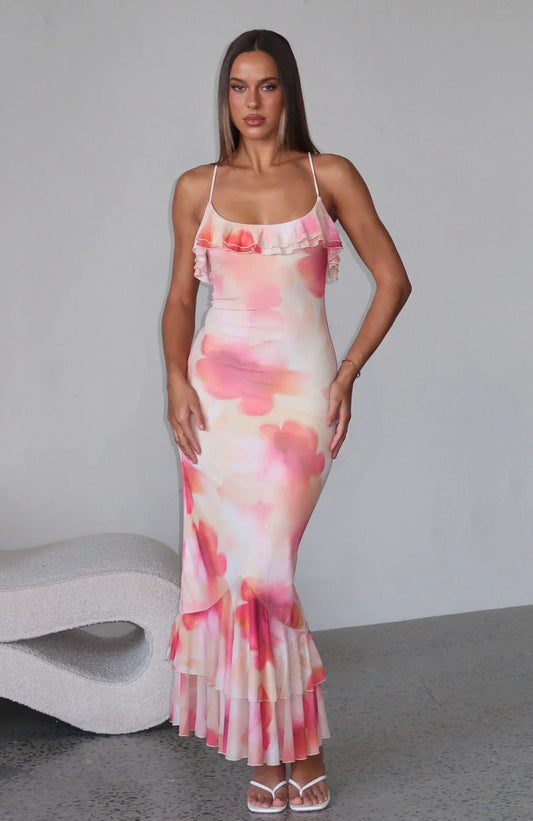 Amped Up Midi Dress Honeydew Floral