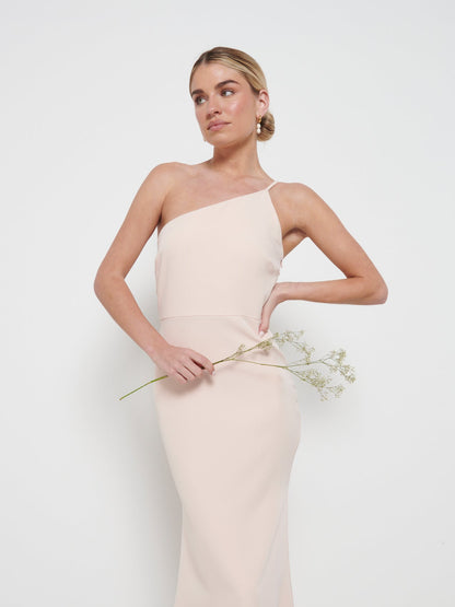Amelia Crepe Bridesmaid Maxi Dress - Blush