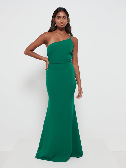 Amelia Crepe Maxi Bridesmaid Dress - Emerald