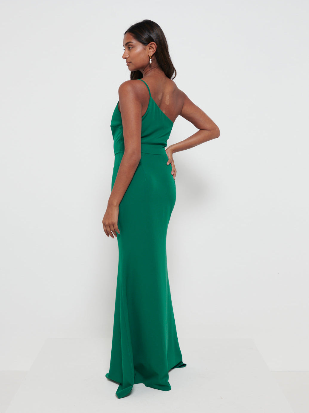Amelia Crepe Maxi Bridesmaid Dress - Emerald
