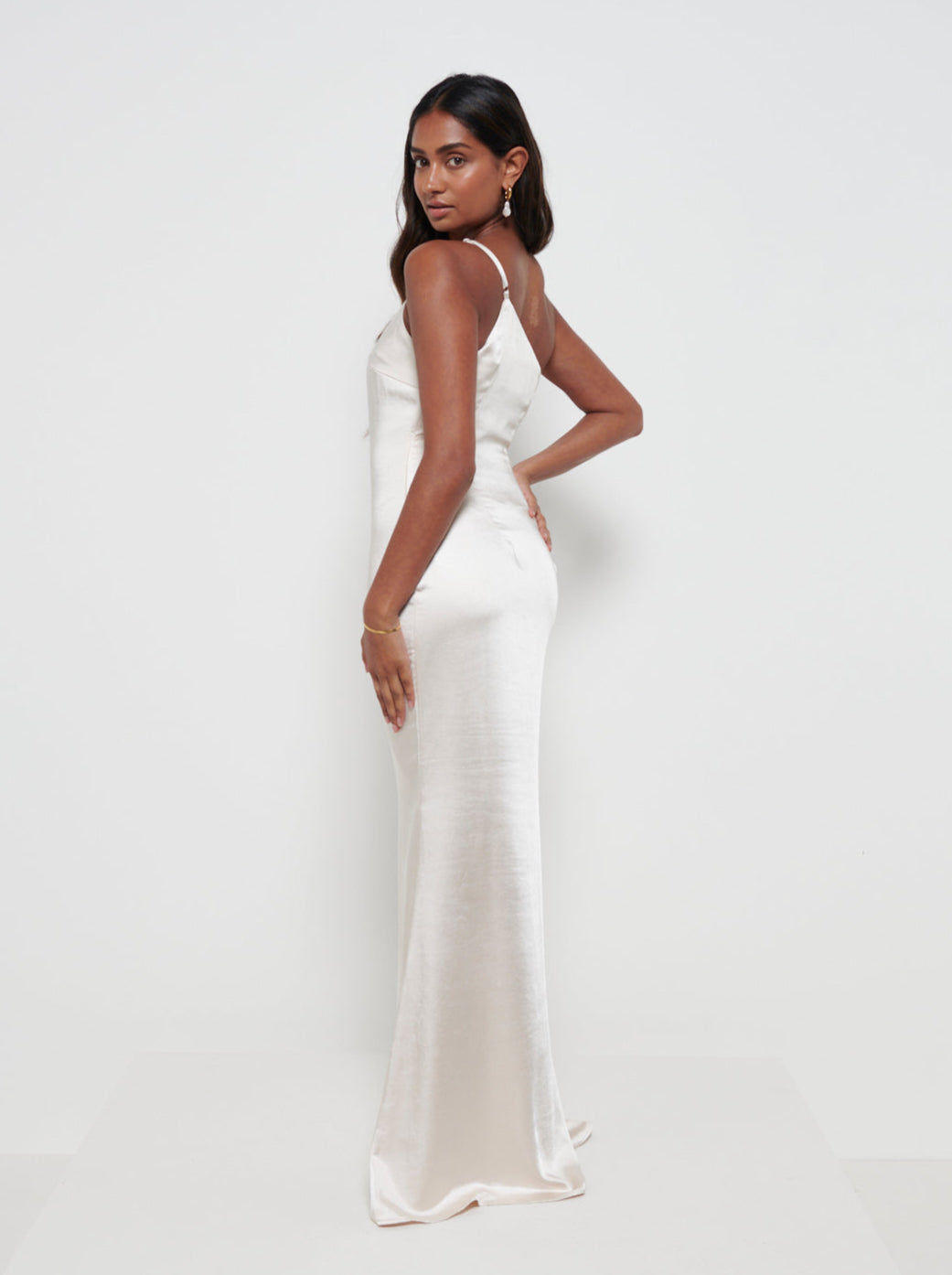 Amelia Maxi Bridesmaid Dress - Matte Champagne
