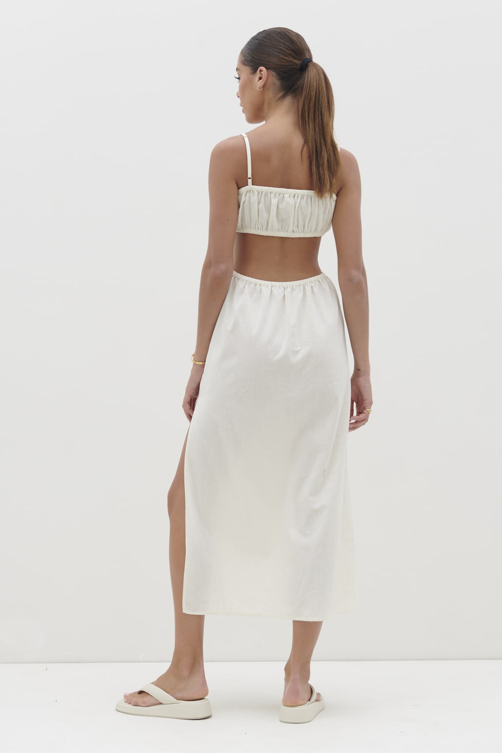 Artie Cut Out Midaxi Dress - Cream