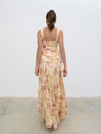 Brielle Maxi Dress - Terracotta Petal