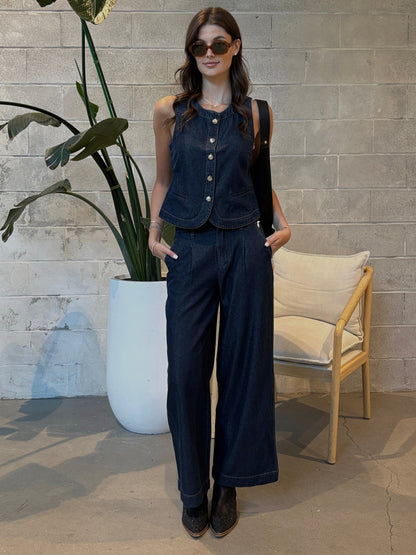 BLACK TAPE Button Front Denim Vest