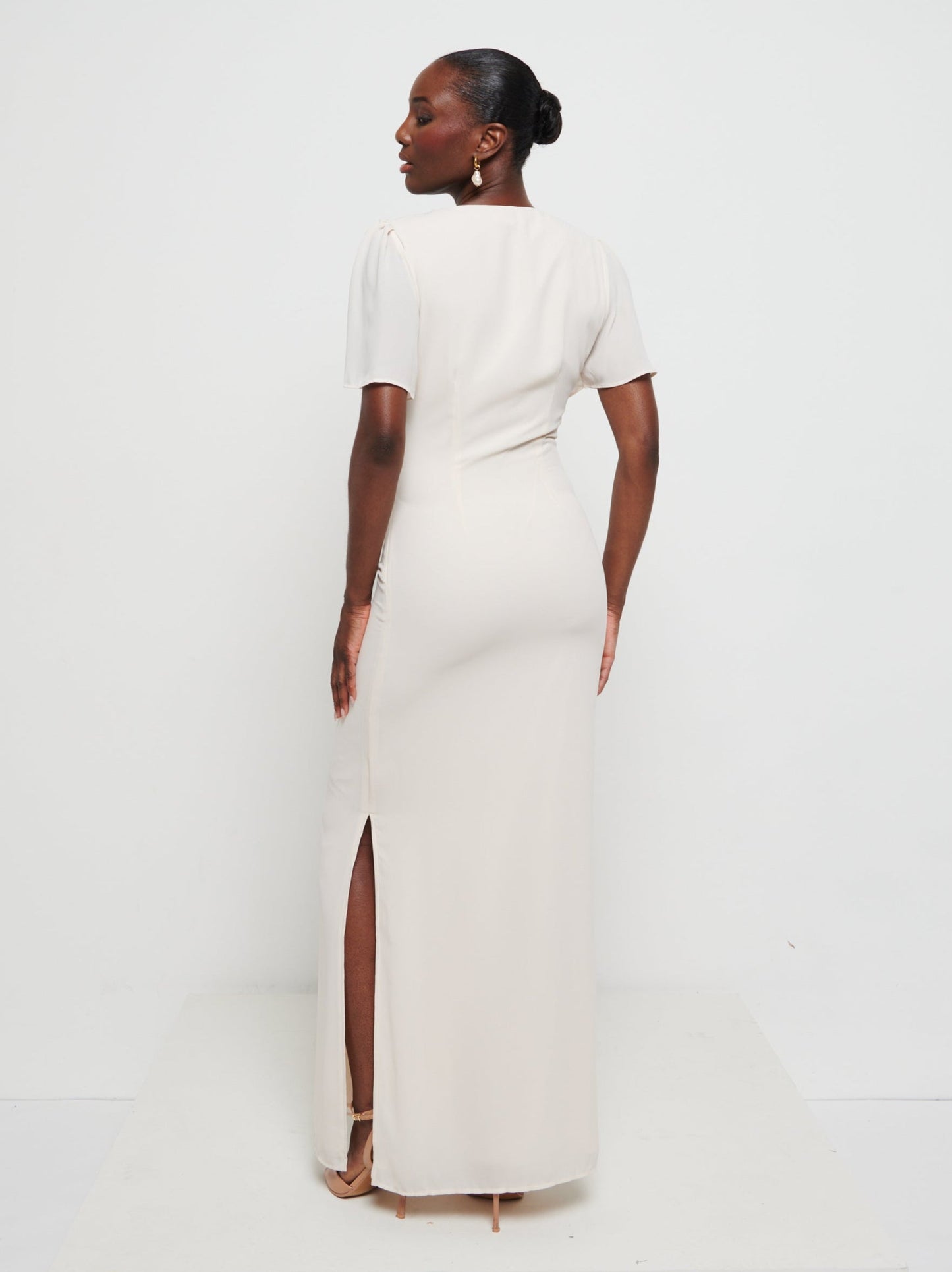 Edie Chiffon Maxi Bridesmaids Dress - Champagne