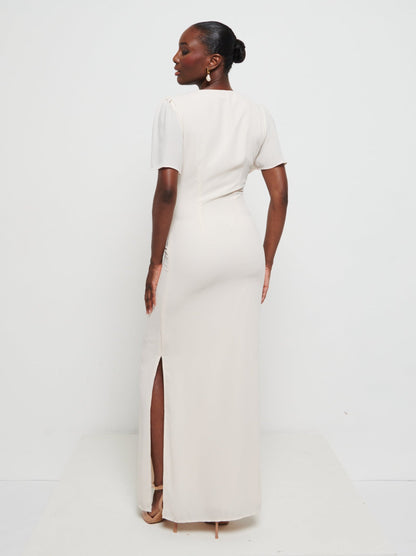 Edie Chiffon Maxi Bridesmaids Dress - Champagne