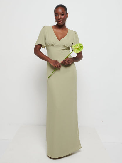 Edie Chiffon Maxi Bridesmaids Dress - Olive
