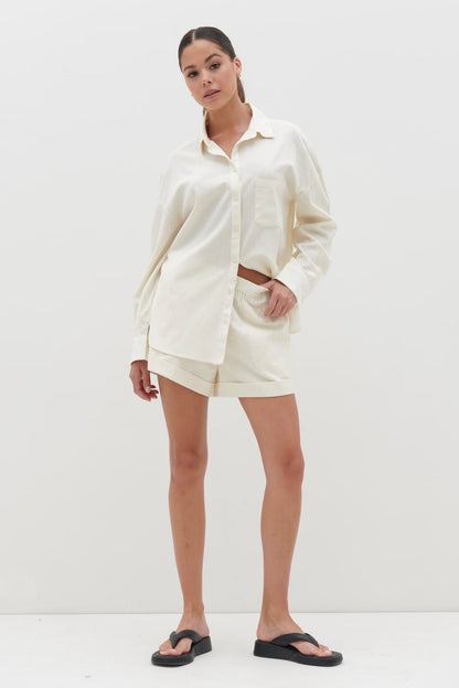 Emery Boxy Shorts - Cream