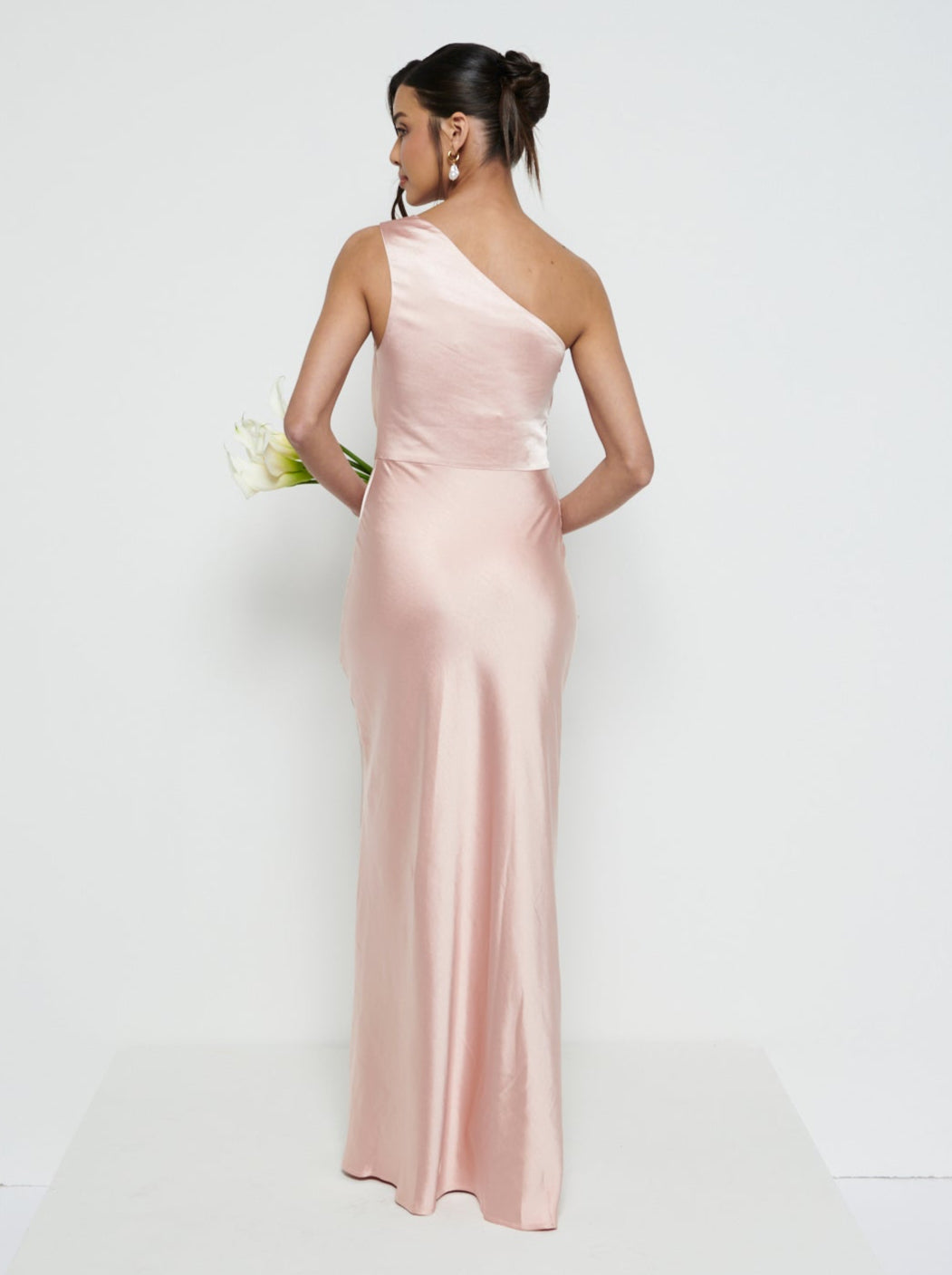 Juliet Ruched Maxi Bridesmaid Dress - Matte True Blush