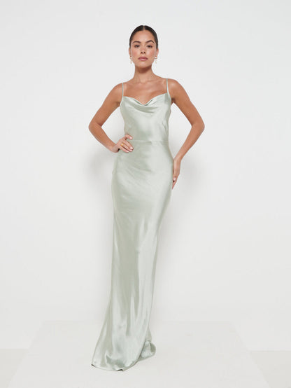 Keisha Maxi Bridesmaid Dress - Matte Sage