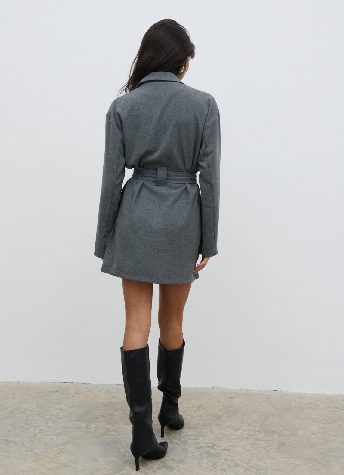 Morgan Tailored Cargo Mini Dress - Grey