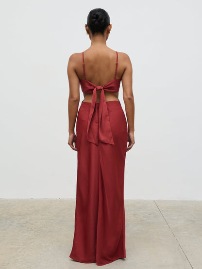 Nellie Cut Out Maxi Dress - Rust