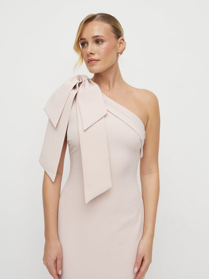 Nevaeh One Shoulder Crepe Maxi Dress - Blush