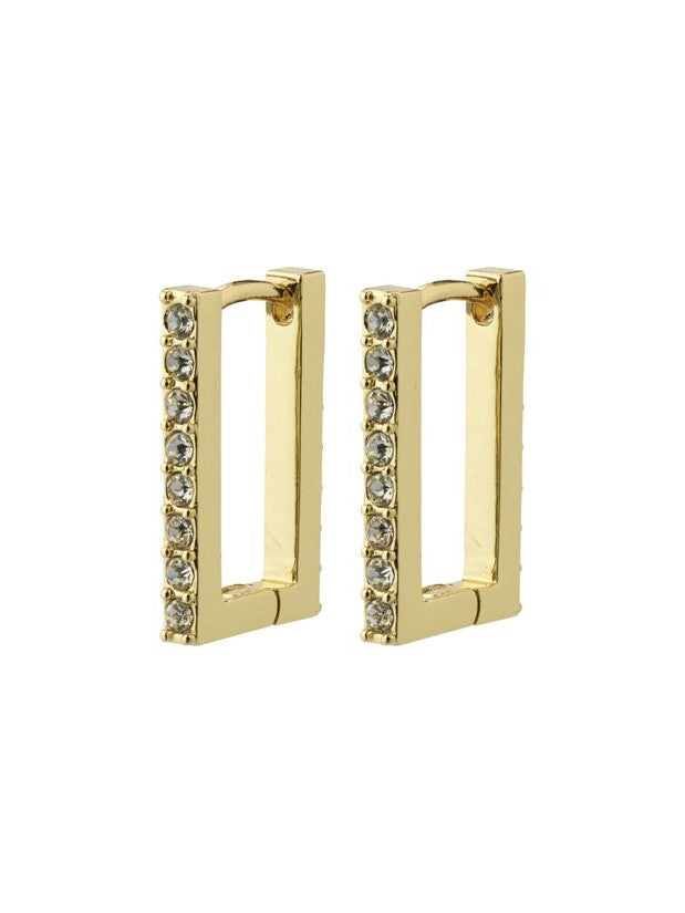 PILGRIM Coby Crystal Square Hoop Earrings