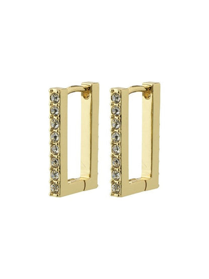 PILGRIM Coby Crystal Square Hoop Earrings