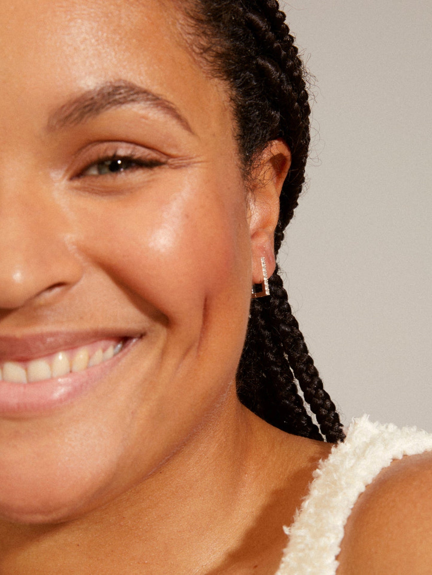 PILGRIM Coby Crystal Square Hoop Earrings