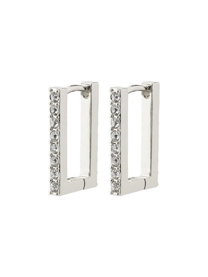 PILGRIM Coby Crystal Square Hoop Earrings