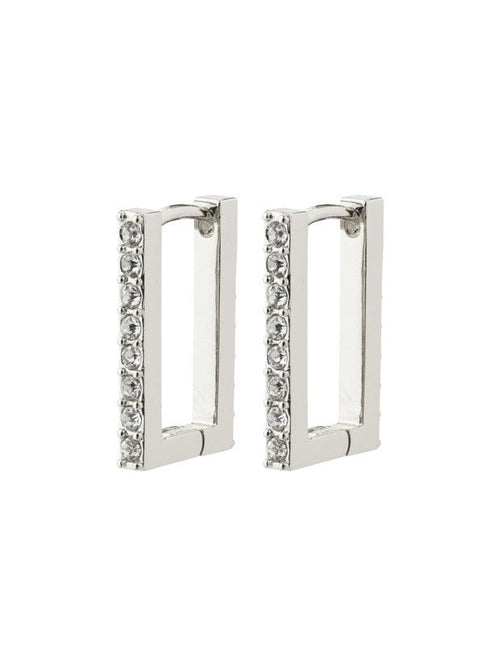 PILGRIM Coby Crystal Square Hoop Earrings
