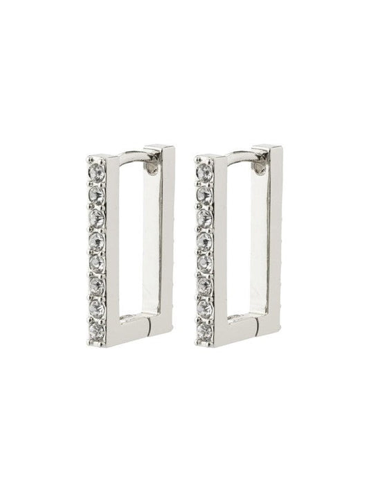 PILGRIM Coby Crystal Square Hoop Earrings