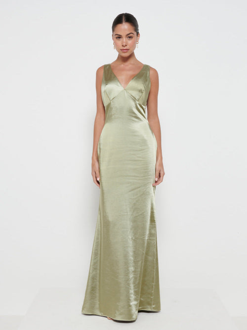 Piper Maxi Bridesmaid Dress - Matte Olive