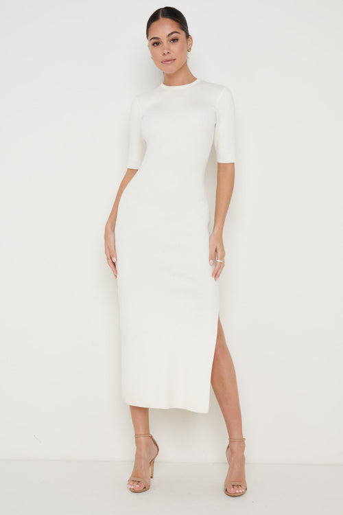 Rosa Midaxi Knit Dress - Cream