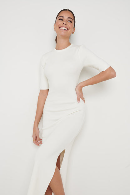 Rosa Midaxi Knit Dress - Cream