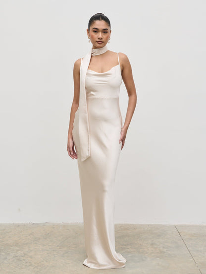 Keisha Maxi Bridesmaid Dress - Matte Champagne