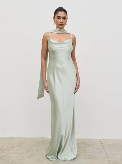 Keisha Maxi Bridesmaid Dress - Matte Sage