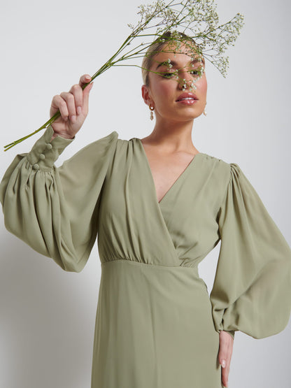 Sienna Chiffon Bridesmaid Dress - Olive