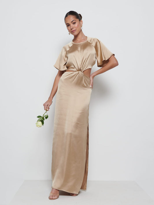 Zara Twist Knot Bridesmaid Dress - Bronze
