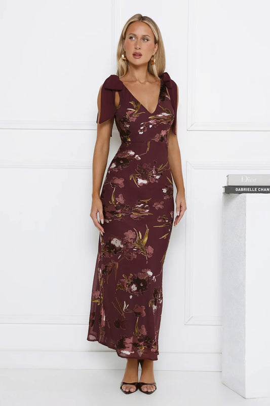 Catch The Vibe Maxi Dress Burgundy
