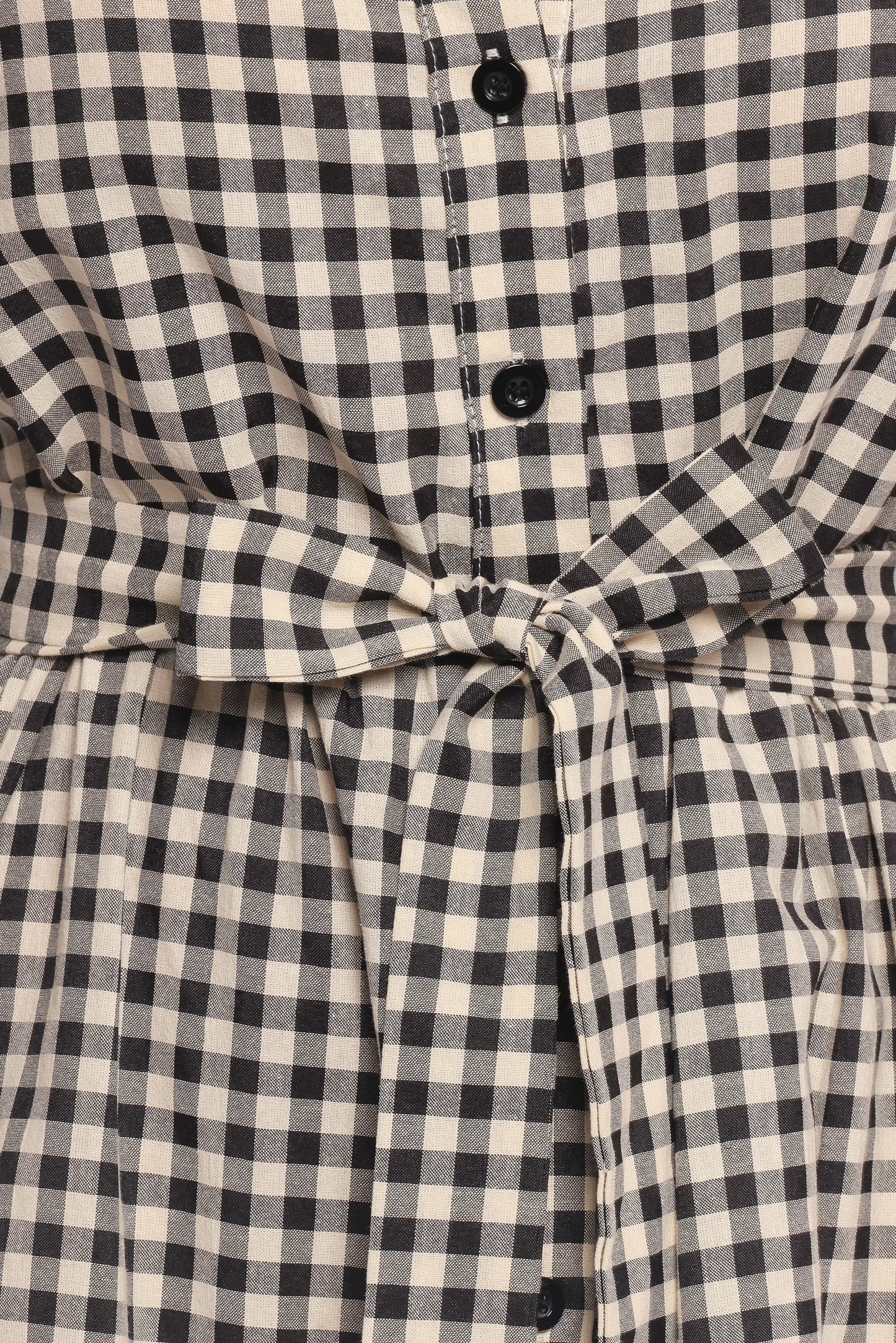 Dixon Maxi Dress - Black Cream Gingham
