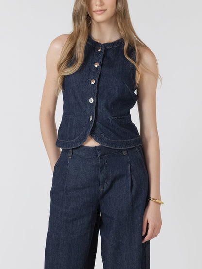 BLACK TAPE Button Front Denim Vest