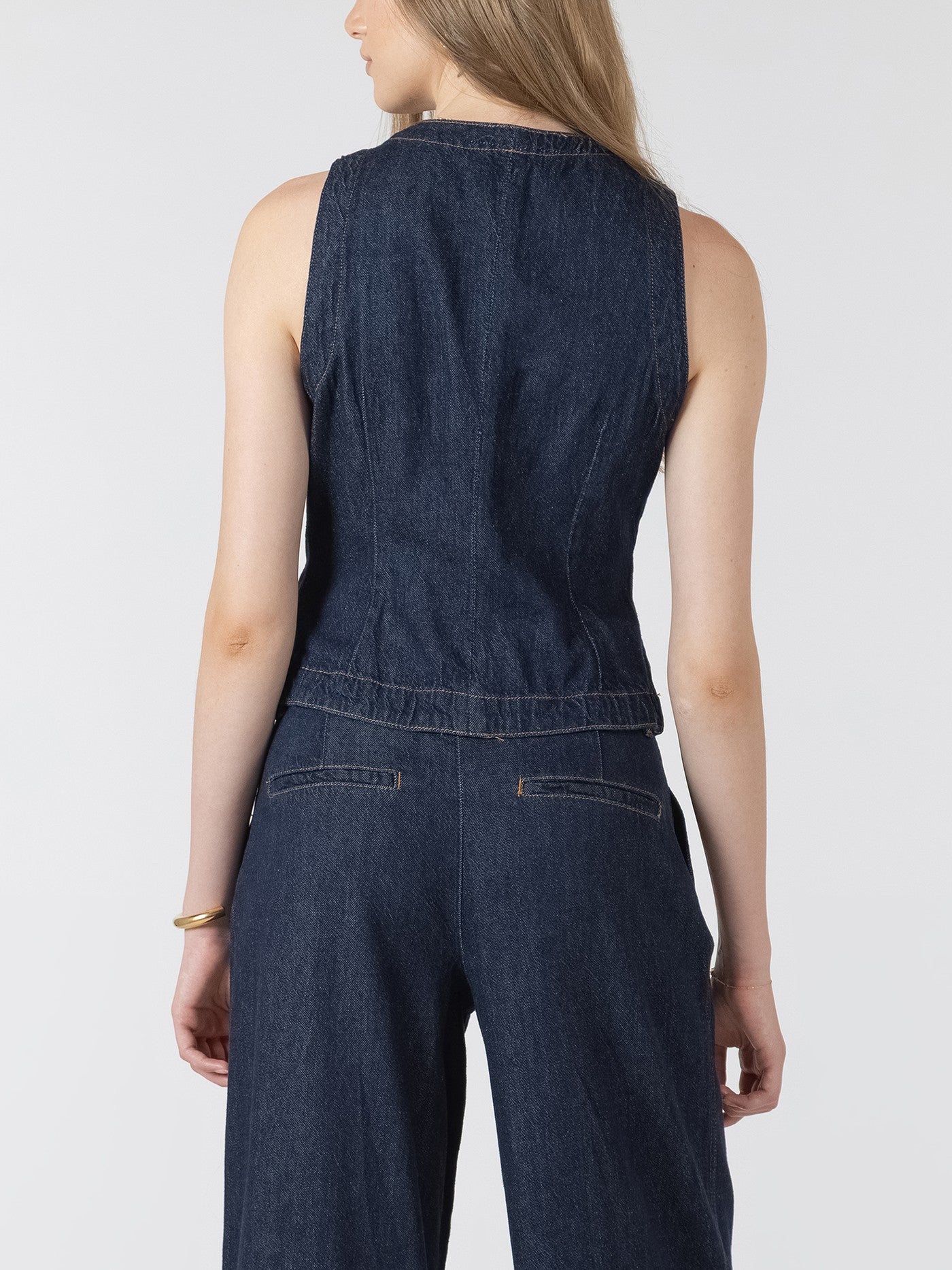 BLACK TAPE Button Front Denim Vest