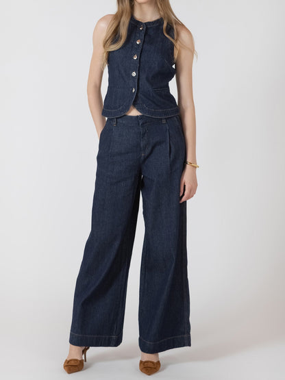BLACK TAPE Button Front Denim Vest